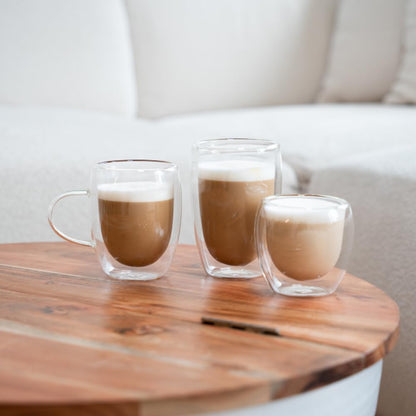 Lemontree 4-piece set of large Latte Macchiato glasses 450ml - double-walled glasses, design coffee cups, tea glasses heat-resistant, cappuccino cups made of borosilicate glass.