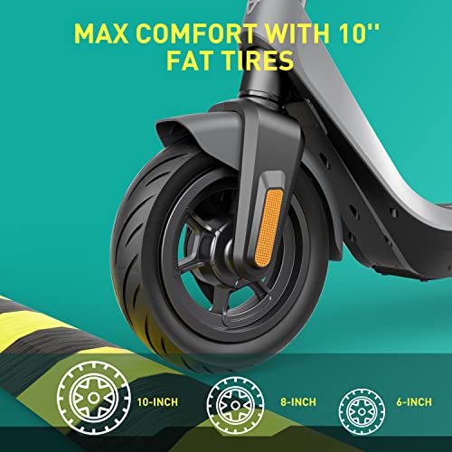NIU electric scooter for adults and kids, 40km range, 100kg max weight capacity, wider deck and pneumatic tires for stability, foldable and portable for commuters. (KQi2 Pro)
