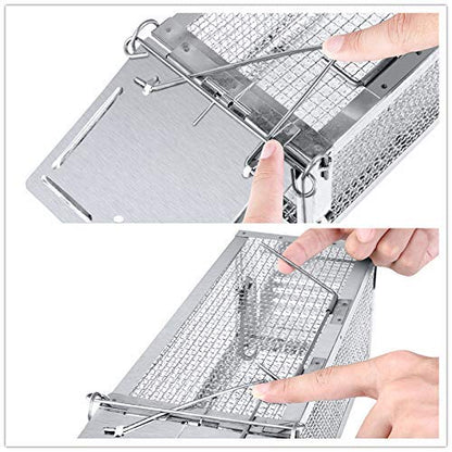 RatzFatz® Live Trap Mouse Trap, Premium Rat Trap, Large ●Including Ebook● XXL, Dormouse Professional Trap - XL Animal Trap Set, Reusable Multi-Catch Trap, Live, Hunting, Rustproof, Cage MTBSL40
