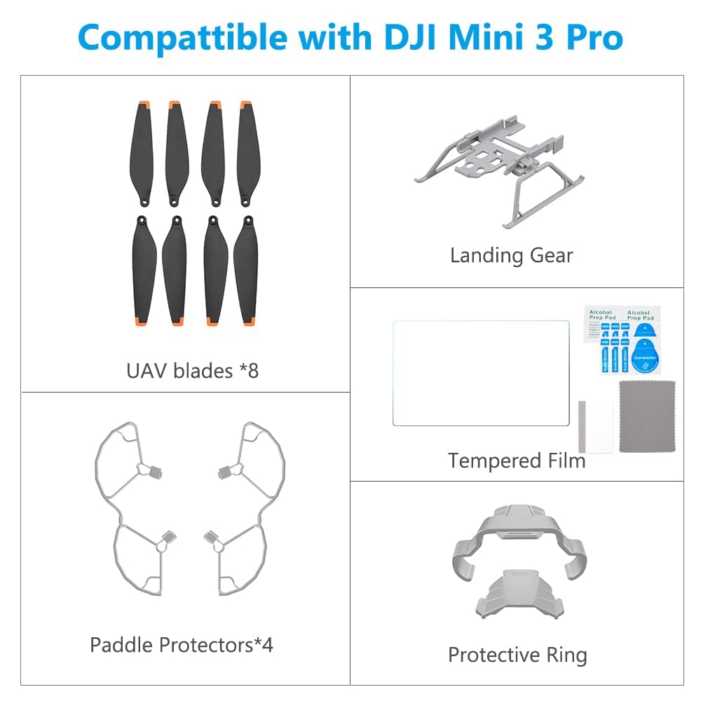 Ainiv Aviation Safety Propeller Guard, Flight Safety Accessories, Fly Kit Accessories for DJI Mini 3 Pro Drones, Ultra-light and foldable drones, Propeller Guards