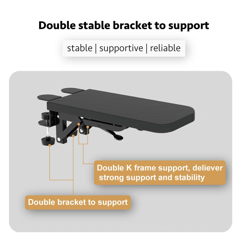 Honjie computer arm holder suitable for desks, stable mouse arm holder, computer desk extension, suitable for home and office.