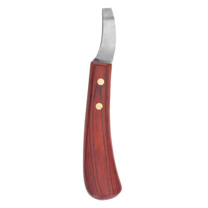 FOUF Hoof Knife, Double-Edged Hoof Knife made of leather with rubber-wood handle, Professional Farrier Tool Sets, Leather Right-Handed Hoof Knife, Versatile for Farriers, Veterinarians, Riders