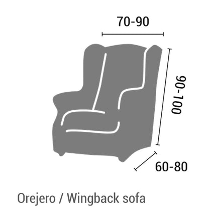 Estoralis | Berta armchair cover in modern design | Elastic Jacquard fabric | Red | For armchairs from 70 to 110 cm | Chair protection | Adjustable to all types of armchairs