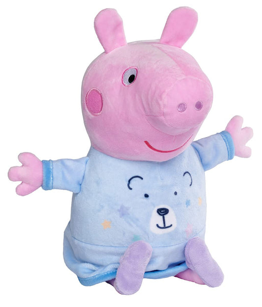 Simba 109262527 - Peppa Pig Good Night Plush, blue, 2in1 with lullaby and night light, automatic timer, 25cm, Peppa Pig, baby toy, cuddly toy, from the first months of life.