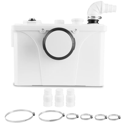 Ansobea 700W Sewage Pumping System, 190L/min Dirty Water Pumps, Small Pumping System, Very Quiet Sewage Pump 4 in 1, For Toilet, Shower and Washbasin
