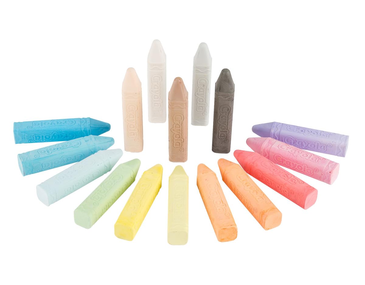 Crayola Washable Outdoor Chalk Collection (130 ct), Bulk Anti-Roll Chalk Sticks for Kids, Classroom Niche Toys, Outdoor Toys and Activities for Kids
