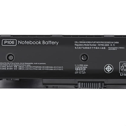 7XINbox 11.1V 5225mAh 62Wh PI06 HSTNN-LB4N HSTNN-LB4O HSTNN-YB4N HSTNN-YB4O Replacement Battery for HP Envy 14 14t 14z 15 15t 15z 17 17t 17z Touch 710416-001 710417-001 709988-421 709989-421