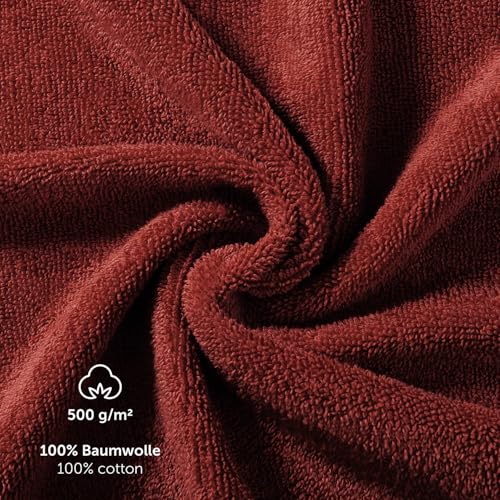 Blumtal Premium terry towels set 4 pieces 100% cotton - Oeko-TEX certified bath towel 2X (70x140 cm) + towel 2X (50x100 cm) - absorbent terry towel set - red towels