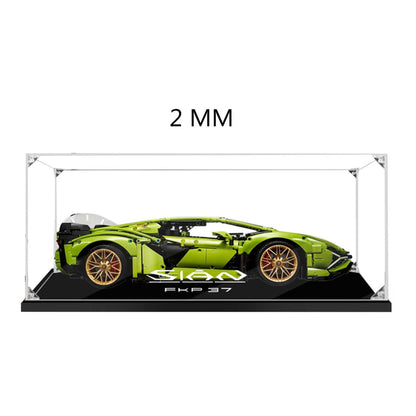 MMOC Acrylic Display Case, Showcase for Lego 42115 Technic Lamborghini Sián FKP 37 Race Car, Dustproof Cover, Miniatures, Model Building (2MM)