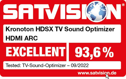HDSX TV Sound Optimizer HDMI ARC | Consistent volume, clear dialogue for TV, streaming, and gaming | Premium TV Sound | PCM 2.0 | Virtual 3D sound HDSX.360 | PassTHRU for DD5.1, DD+, Atmos