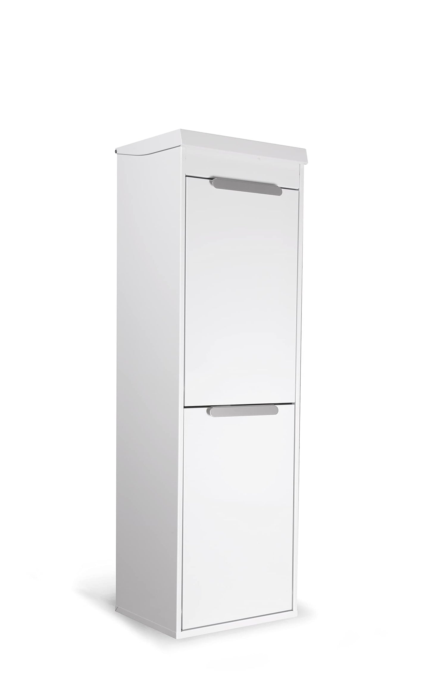 ARREGUI Ecoclas Plus CR221-E Steel Recycling System with Storage Box and Lid | 2x17L (34L) | 2 Compartments Trash Can for Kitchen | Removable Inner Bins + Handle | White