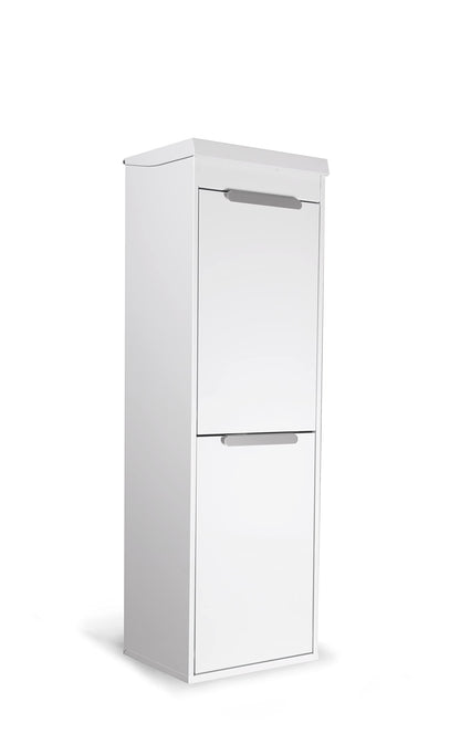 ARREGUI Ecoclas Plus CR221-E Steel Recycling System with Storage Box and Lid | 2x17L (34L) | 2 Compartments Trash Can for Kitchen | Removable Inner Bins + Handle | White