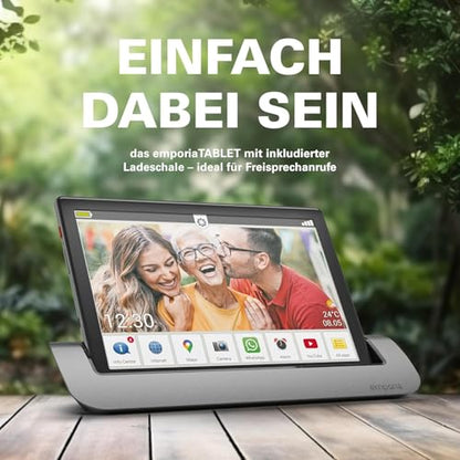 emporiaTABLET | Seniorentablet 4G Volte | Tablet PC with SIM card | 10.1-inch display | Android 11 | 13 MP camera | Black