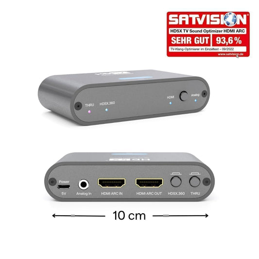 HDSX TV Sound Optimizer HDMI ARC | Consistent volume, clear dialogue for TV, streaming, and gaming | Premium TV Sound | PCM 2.0 | Virtual 3D sound HDSX.360 | PassTHRU for DD5.1, DD+, Atmos