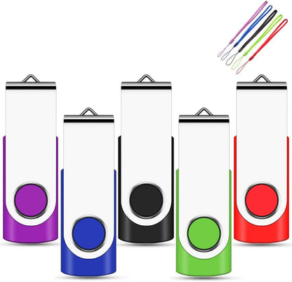 32GB USB Flash Drive 5 Pack Multicolor USB 2.0 Memory Stick USB Sticks Data Storage Multicolor