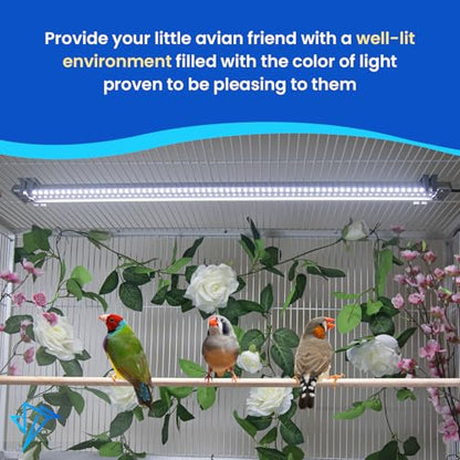 HappyBird Lighting Company - Bird Lamp for Songbirds - Full Spectrum LED Daylight Lamp - Simulates natural environment - For happy, content birds - Length: 45 cm