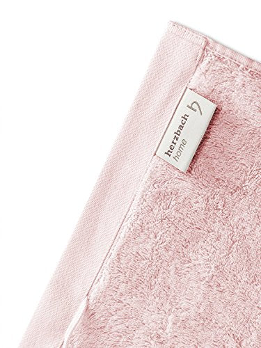 herzbach home luxury towel set made from 100% cotton. Includes 4 hand towels (50x100 cm) and 2 bath towels (70x140 cm) in pink. Premium quality.