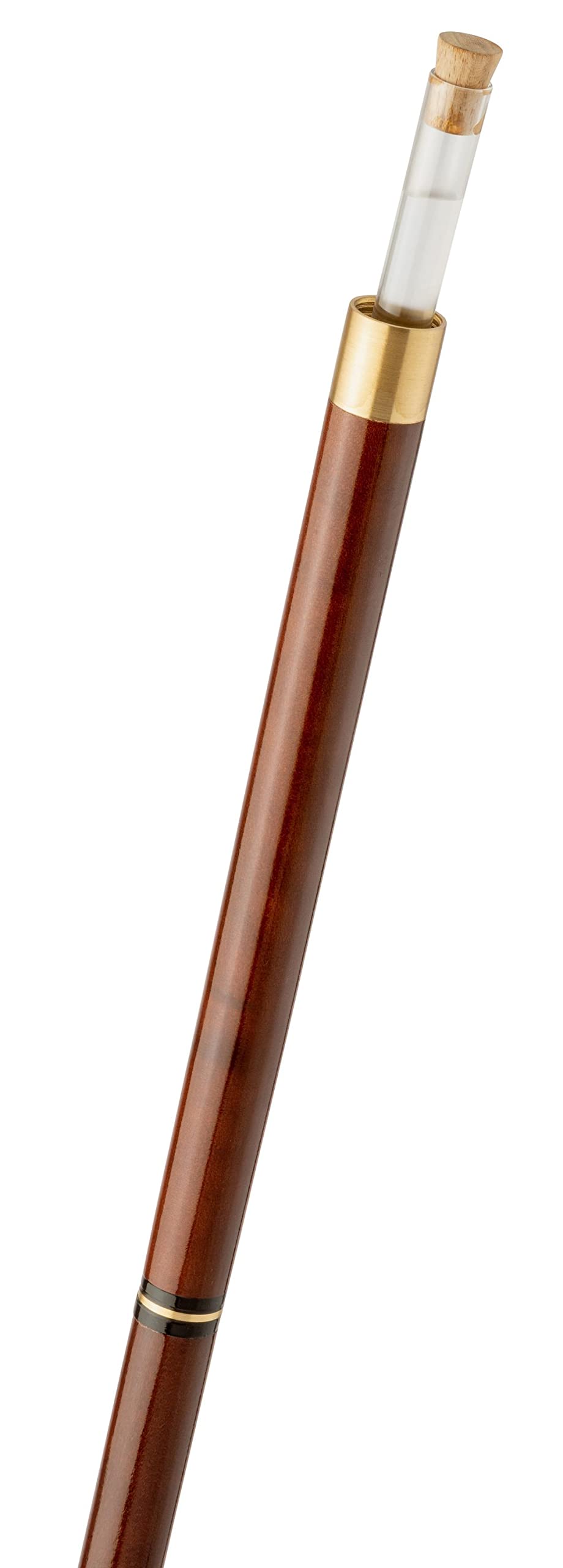 Travel cane with jute bag, eagle, animal head bird, brass, brown hardwood stick, walking stick, split, secret compartment, women, men