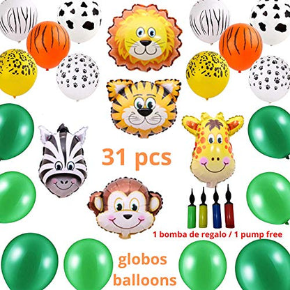 Bea's party jungle decoration kids' safari birthday party tableware set paper plates animals Birthday decorations balloons forest animals biodegradable party tableware paper cups safari jungle animal decoration