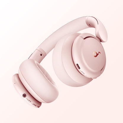 Soundcore by Anker Q30 Bluetooth Headphones, Hybrid Active Noise Cancellation, Customizable Modes, Hi-Res Sound, EQ in App, 40h Battery, Comfortable Fit, Connects to 2 Devices (pink)