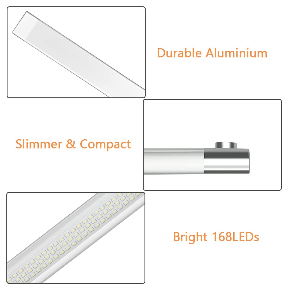 URAQT 168 LED Interior Lighting, 2 Pack LED Strip 2000LM 10W 12V Led Lamp RV LED Interior Light Strip Vehicle Lighting Strip with Switch for Car RV Van Bus Caravan Boat Kitchen Bathroom Bar Truck