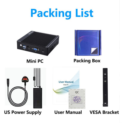 Sharevdi Mini PC Micro Firewall Appliance, Intel Celeron J4125 Quad Core Mini Computer, Firewall Mini PC, 4X Intel 2.5 GbE i225/i226 LAN Ports, Supports AES NI mSATA SSD (8G 128G)