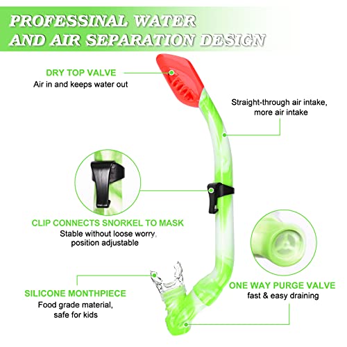 WOVOKA Kids Diving Goggles, Swimming Goggles for 4-12 Years, Diving Mask Snorkel Mask with Nose Cover 180° Panorama HD Anti-Fog Anti-Leak for Boys Girls Teenagers