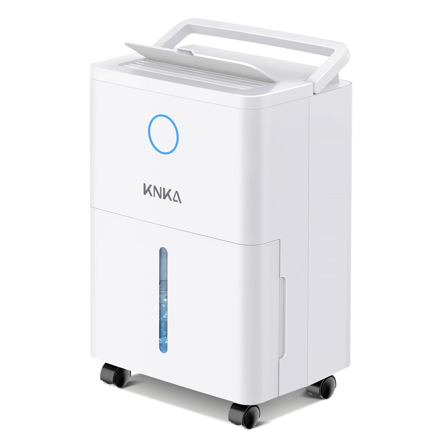 KNKA Dehumidifier, 9L/T, Quiet Electric Dehumidifier, Room Dehumidifier with Drain Hose, Removable Casters, Child Lock, 24H Timer, 60m³ (25m²), for Bedroom, Bathroom, and Laundry Room