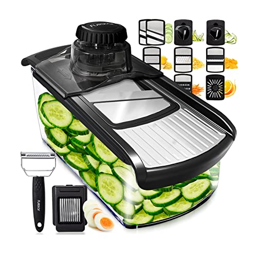 Fullstar vegetable slicer for kitchen, cheese grater, vegetable spiralizer, and vegetable slicer for cooking and meal prep. Includes kitchen tools, organizer, and safety glove.