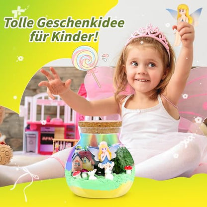 Doyran Fairy Gifts for Girls - Glowing Fairy Terrarium Craft Kit for Kids - Craft Toy Birthday Gifts for Children Ages 4, 5, 6, 7, 8, 9, 10, 11 years