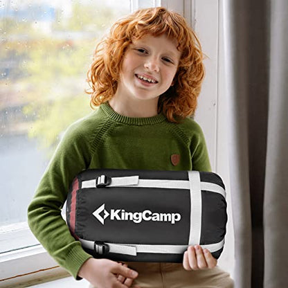 KingCamp XL sleeping bag, winter camping essential! This warm and oversized sleeping bag is perfect for kids on outdoor backpacking, hiking, and indoor/outdoor use in 3-4 seasons.