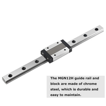 KGTCN MGN12 600mm length miniature bearing steel linear guide rail with 1 piece MGN12H linear slide block, for 3D printer X Y Z axis and CNC machine.