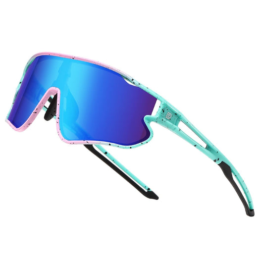 DUCO Kids Sunglasses Youth Baseball Sunglasses Lightweight TR90 Frame UV400 Sport Cycling Sunglasses for Boys Girls DK268 (Pink Blue Frame Revo Blue Lens)