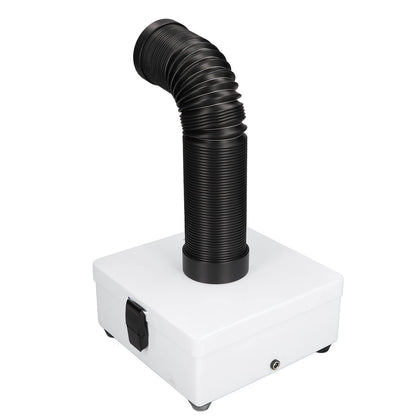 Solder fume extractor for DIYers & phone repairs – Desktop smoke absorber with EU plug, professional model, waterless, noiseless, compact design, 100-240 V.