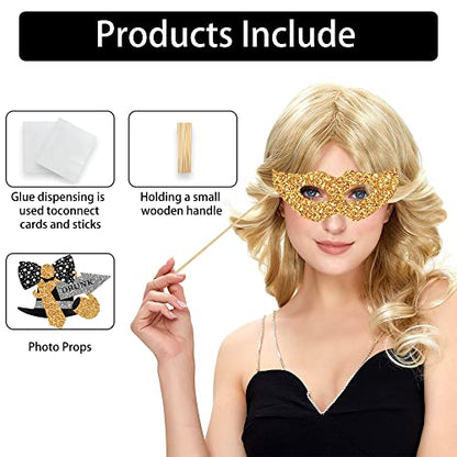 30 pieces of photo props for birthday, bachelorette party, wedding photo booth props, New Year's party props, party props, wedding decorations for reception.