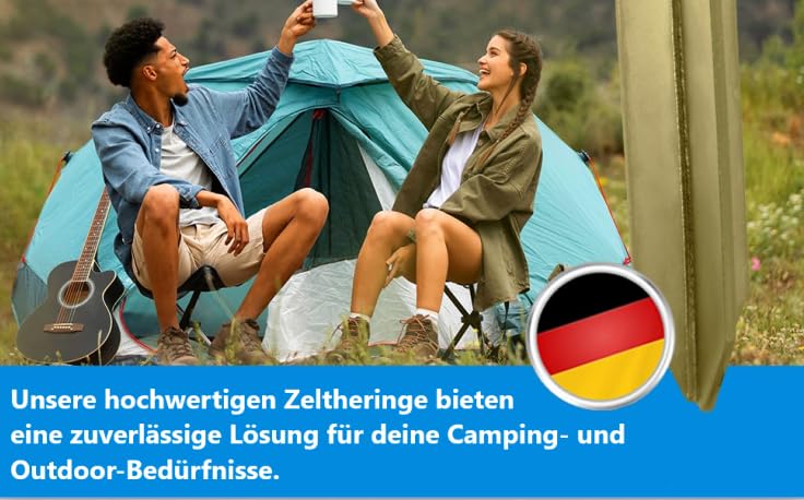 Turinto® 8X Pieces sturdy tent pegs for secure camping and outdoor experiences [Extra Strong Welded Seams] made of extra strong and durable steel with T-profile for maximum stability Length 30 cm.