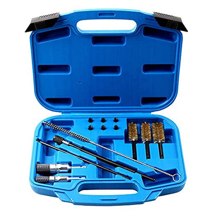 ALETO 14 piece Injector Shaft Cleaning Set Fuel Injector Seal Tool.