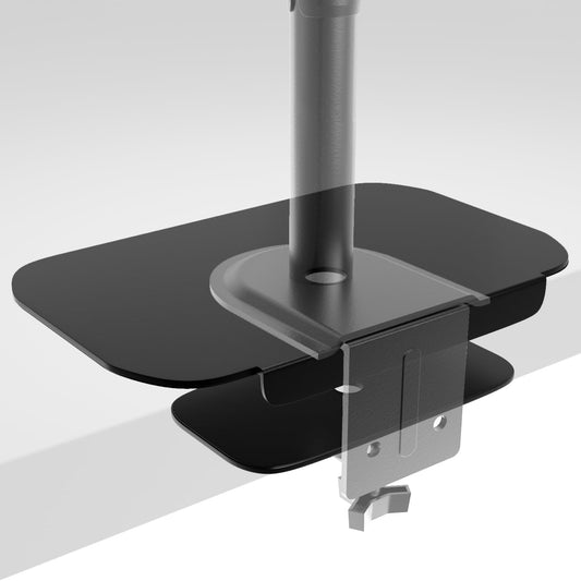 PUTORSEN Monitor Mount Reinforcement Plate for thin glass and other tabletops, Large mounting plates steel mounting plate fits most clamp and grommet bases, Black