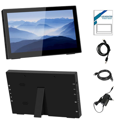 Portable Touchscreen Monitor, 10.1 inch portable touchscreen monitor with Full HD 1920x1200 IPS screen, HDMI USB-C external monitor for PC, laptop, computer, PS4, PS5, Xbox, Ras Pi.