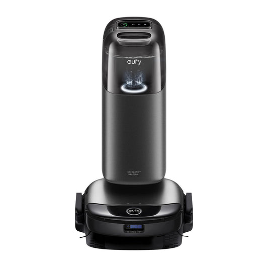 eufy S1 Pro HydroJet robot vacuum with mopping function, HydroJet cleaning system, Eco-Clean ozone, auto mop roller cleaning, 8000Pa, 10-in-1 station, obstacle detection, auto cleaner dosing.