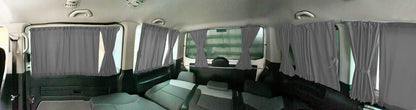 BREMER SEAT COVERS custom made curtains curtains sun protection compatible with VW T5 T6 T6.1 Transporter Caravelle long wheelbase with tailgate in grey camping accessories motorhome accessories camper curtain set 718