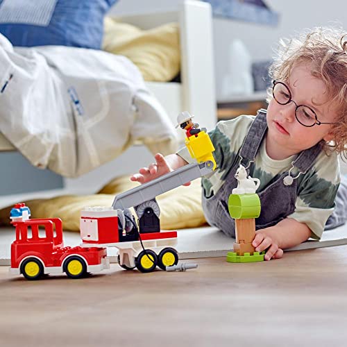 LEGO 10969 DUPLO Town Fire Truck Toy, educational toy for toddlers aged 2+ & 10931 DUPLO Excavator and Truck Toy with construction vehicles
