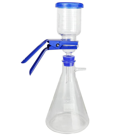 ALWSCI glass filtration device laboratory glass vacuum filtration filter kit, borosilicate glass filter flask set, 1000 mL Erlenmeyer flask and 300 mL measuring funnel.