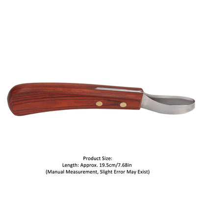FOUF Hoof Knife, Double-Edged Hoof Knife made of leather with rubber-wood handle, Professional Farrier Tool Sets, Leather Right-Handed Hoof Knife, Versatile for Farriers, Veterinarians, Riders