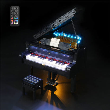 GEAMENT LED Light Kit (Remote Control) Compatible with Lego Grand Piano Building Set for Adults - Lighting Set for Ideas 21323 (Model Set Not Included)