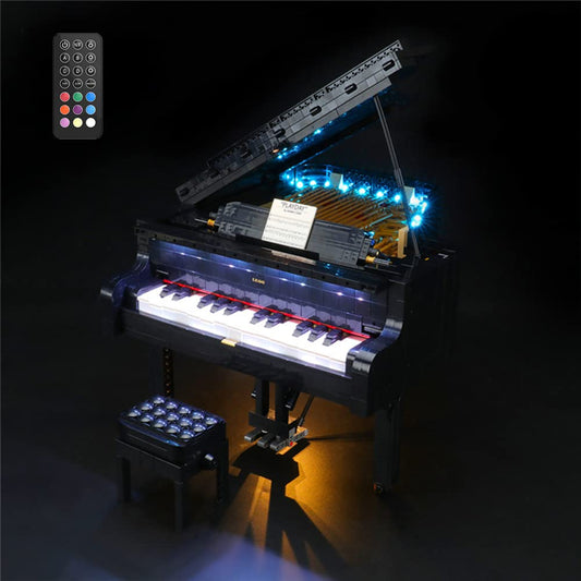 GEAMENT LED Light Kit (Remote Control) Compatible with Lego Grand Piano Building Set for Adults - Lighting Set for Ideas 21323 (Model Set Not Included)