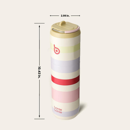 BOTTLE BOTTLE Insulated Stainless Steel Water Bottle 750ml with Straw, Lid & Handle - Leakproof, BPA-Free, Double-Walled - Ideal water bottle for sports, travel & fitness (Stripes)