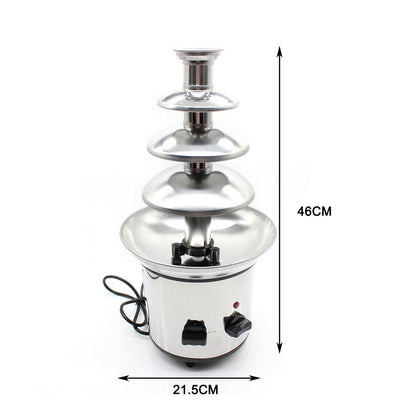 4-tier chocolate fountain 170 watt chocolate fountain Maximum capacity of 1kg chocolate Stainless steel with warming function