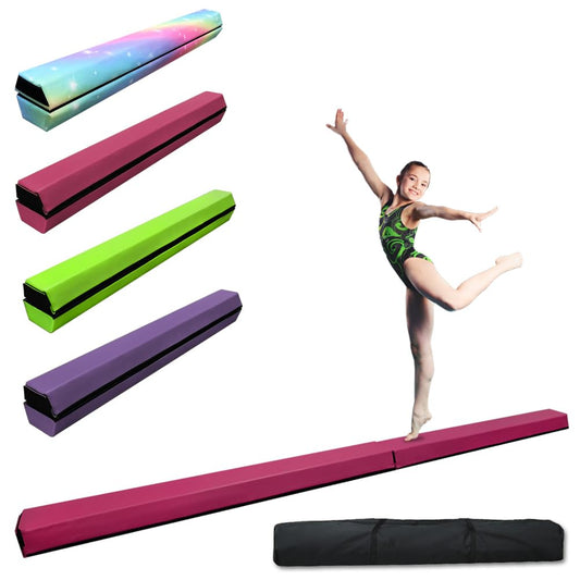 HomeSun Floating Beam 240cm Foldable Balance Beam Gymnastics Balance Beam Exercise Fitness Training Gymnastics for Home (Pink, 240cm)