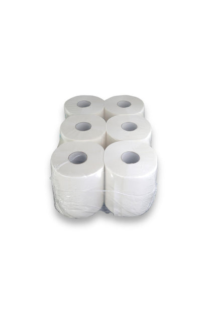 6 towel rolls 2-ply tissue paper rolls MIDI rolls bright white 20cm wide 160m perforated 450 sheets of 20x36cm inner-roll paper towel roll